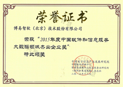 大数据领域杰出企业奖