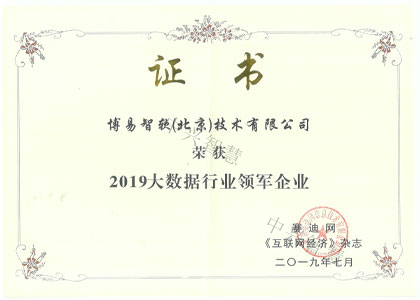 2019大数据行业领军企业